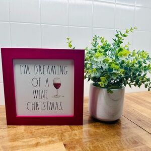 Rae Dunn Holiday Wine Christmas Framed Sign - Home Holiday Decor